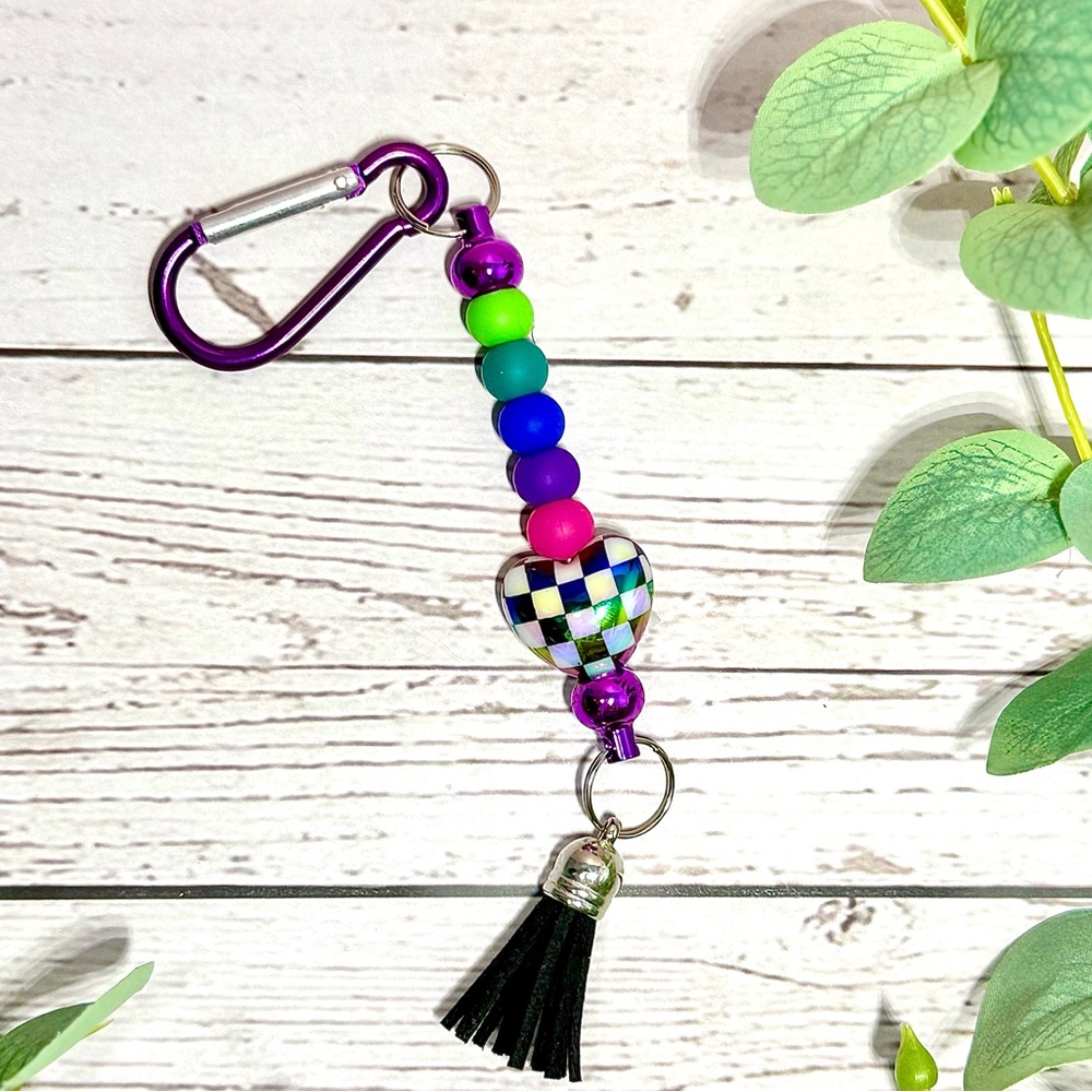 Heart Oil Slick Keychain